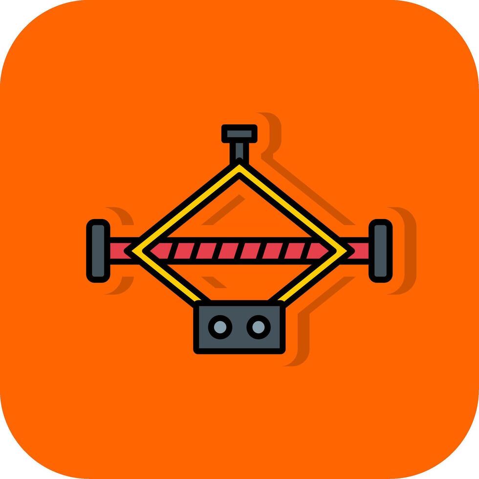 Car Jack Filled Orange background Icon vector