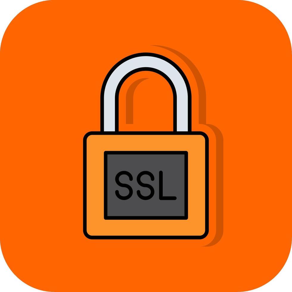 SSL Filled Orange background Icon vector