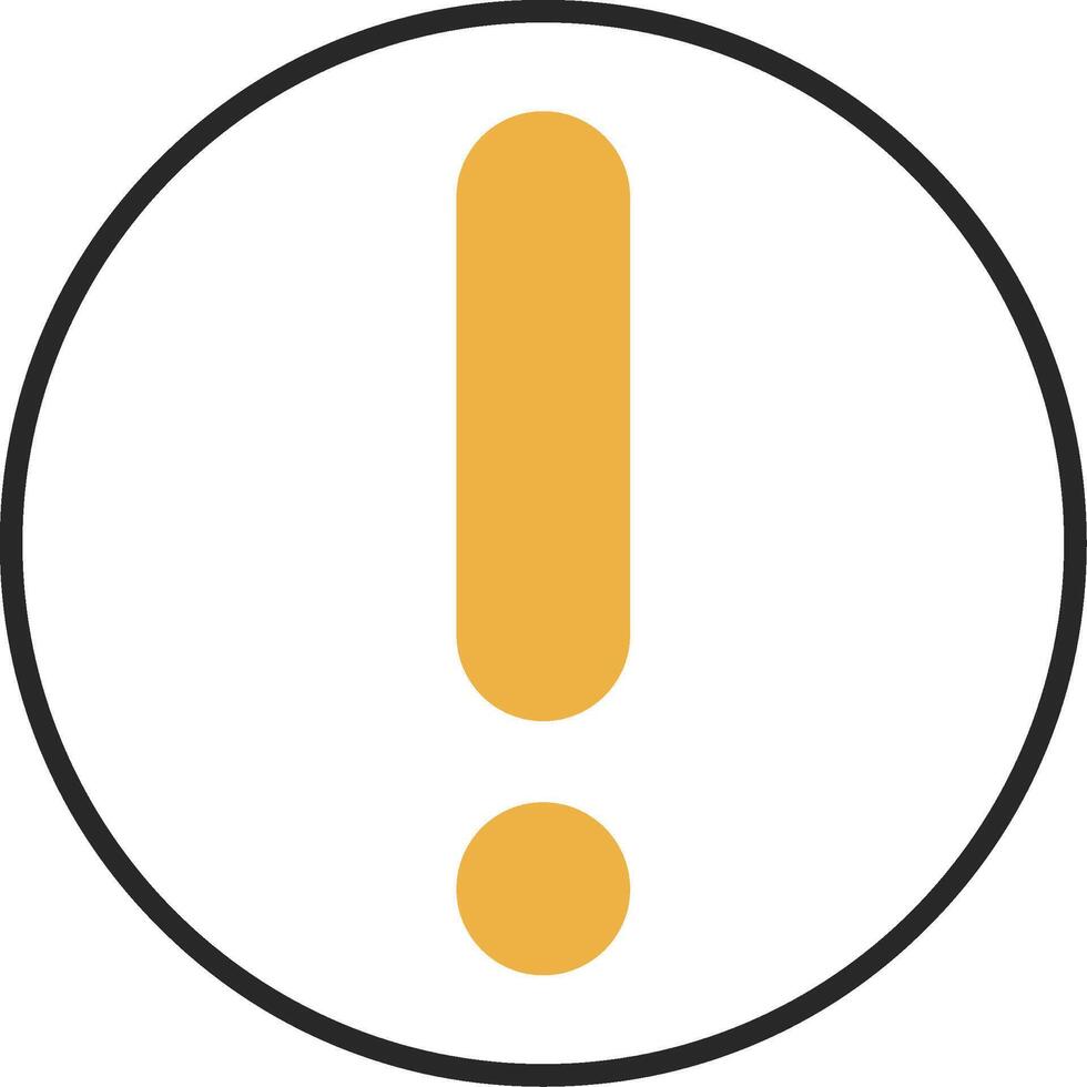 Exclamation Mark Skined Filled Icon vector