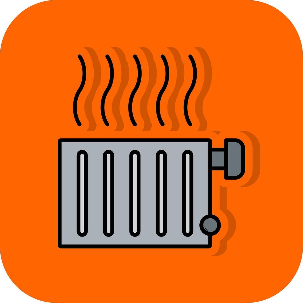 Radiator Filled Orange background Icon vector