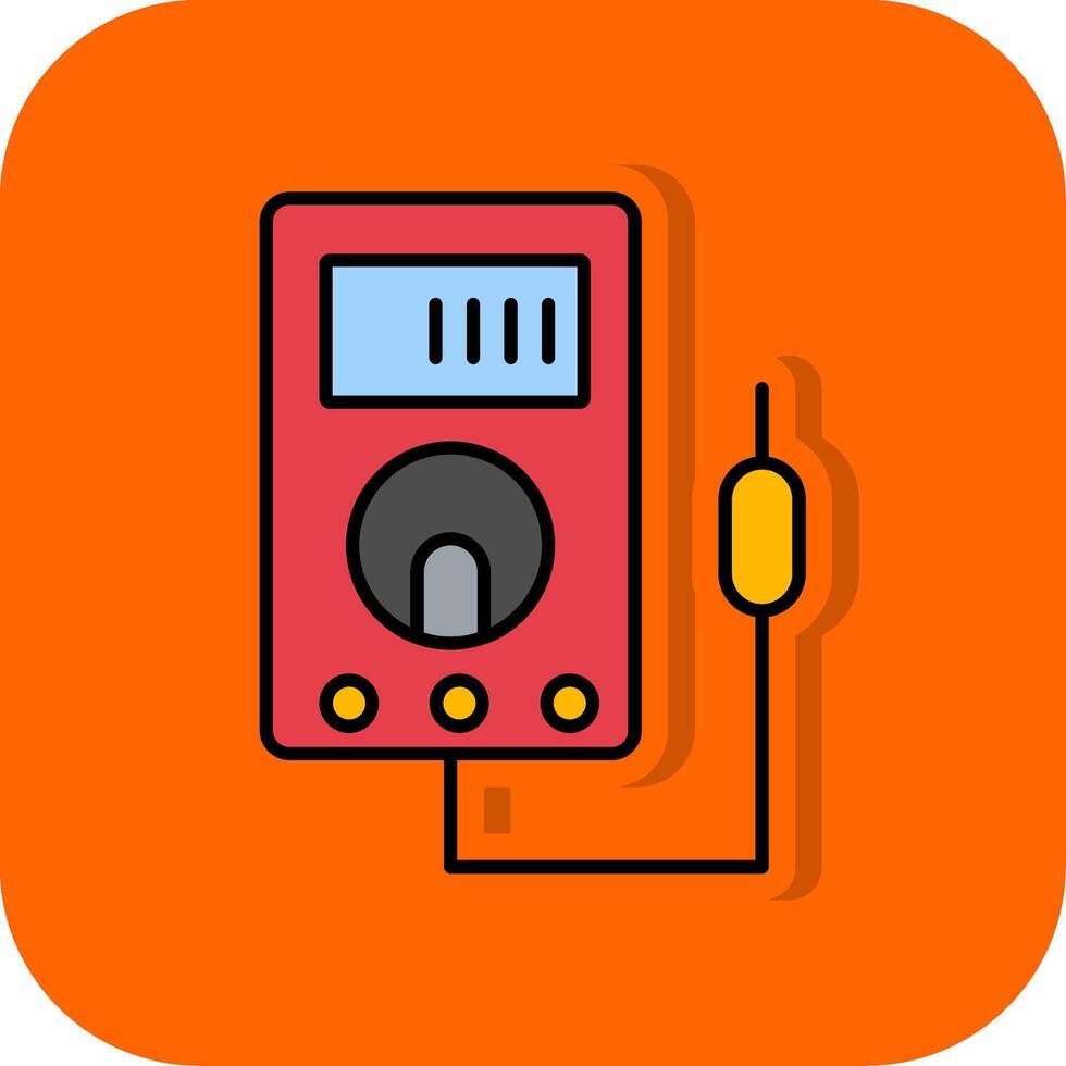 Voltmeter Filled Orange background Icon vector
