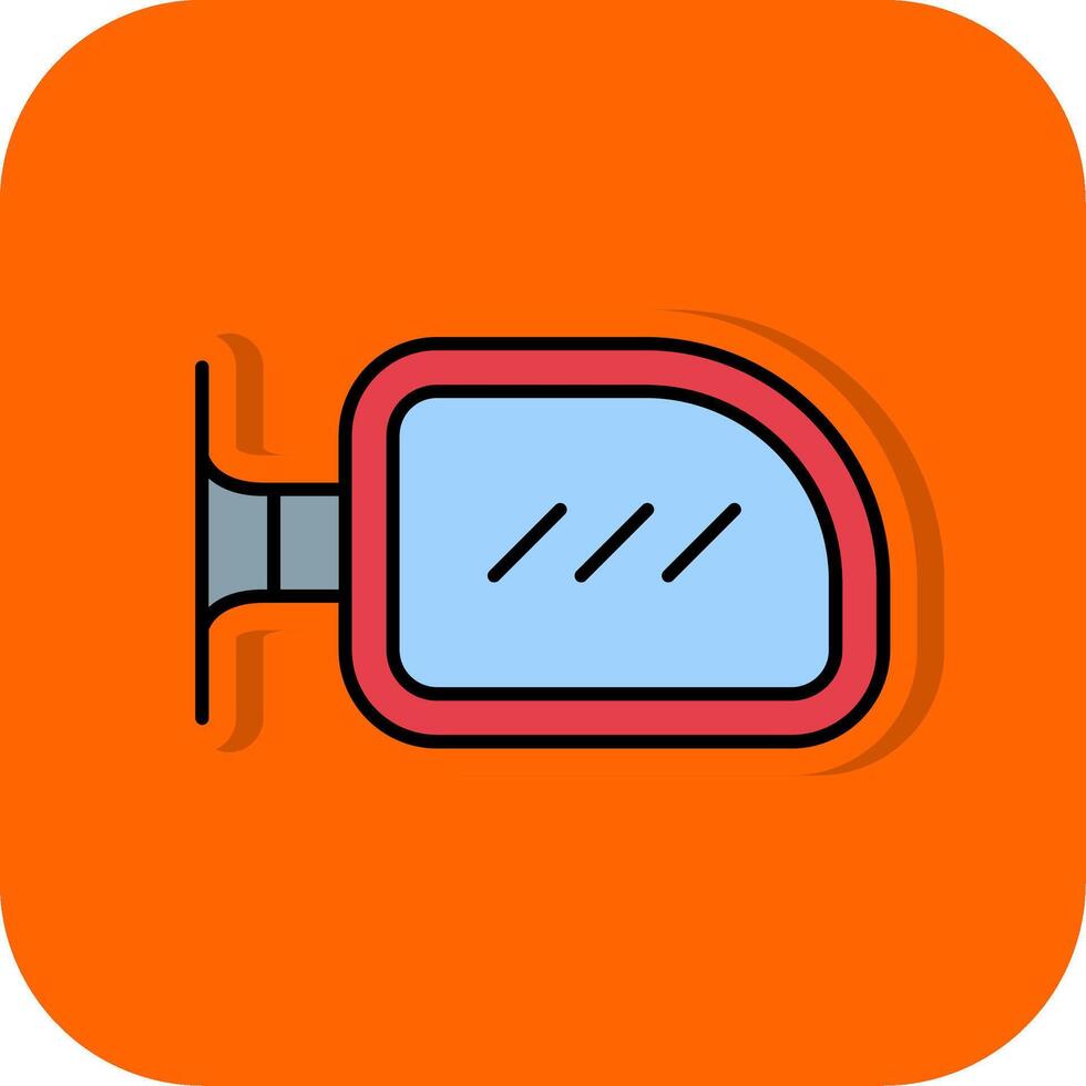 Side Mirror Filled Orange background Icon vector