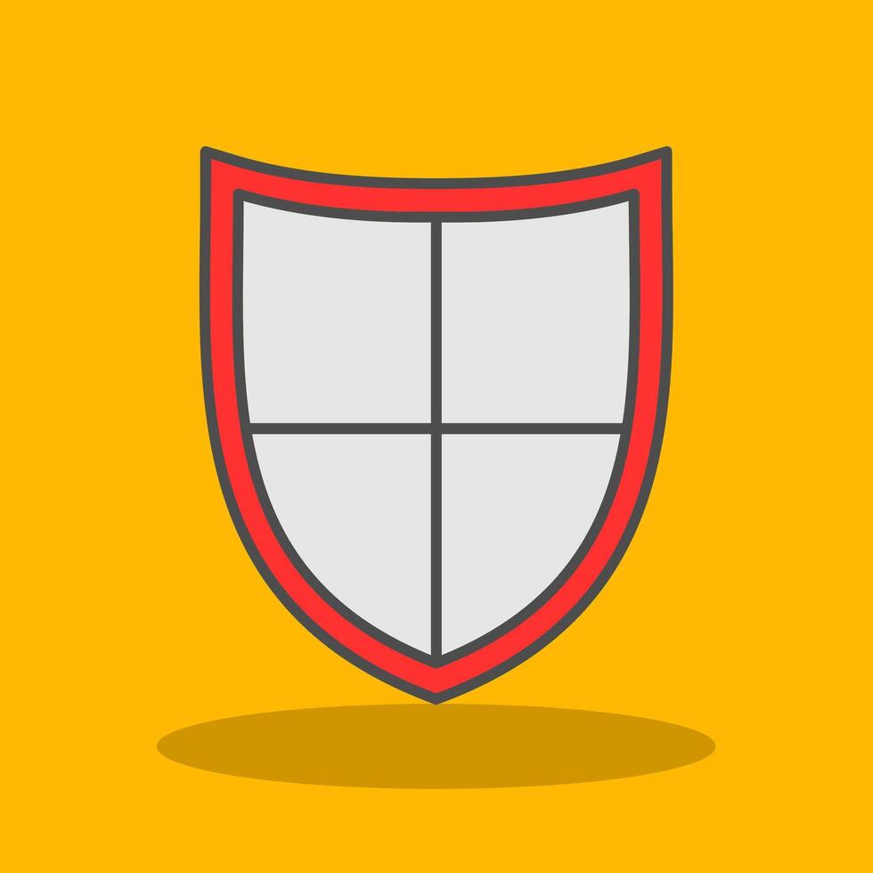 Shield Filled Shadow Icon vector