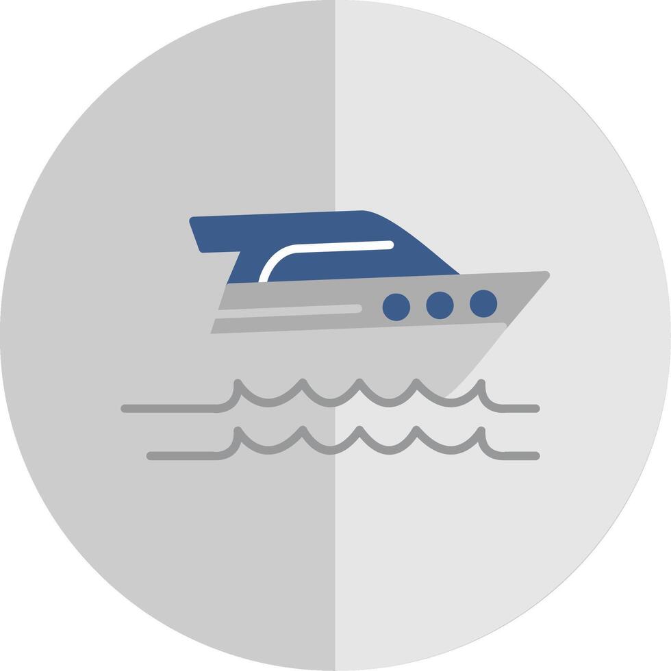 Speed Boat Flat Scale Icon vector