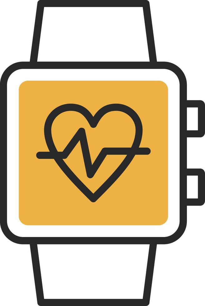 Smart Watch Skined Filled Icon vector