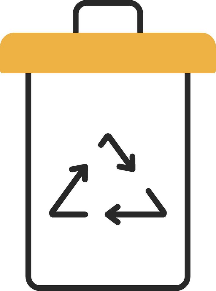 Garbage Skined Filled Icon vector