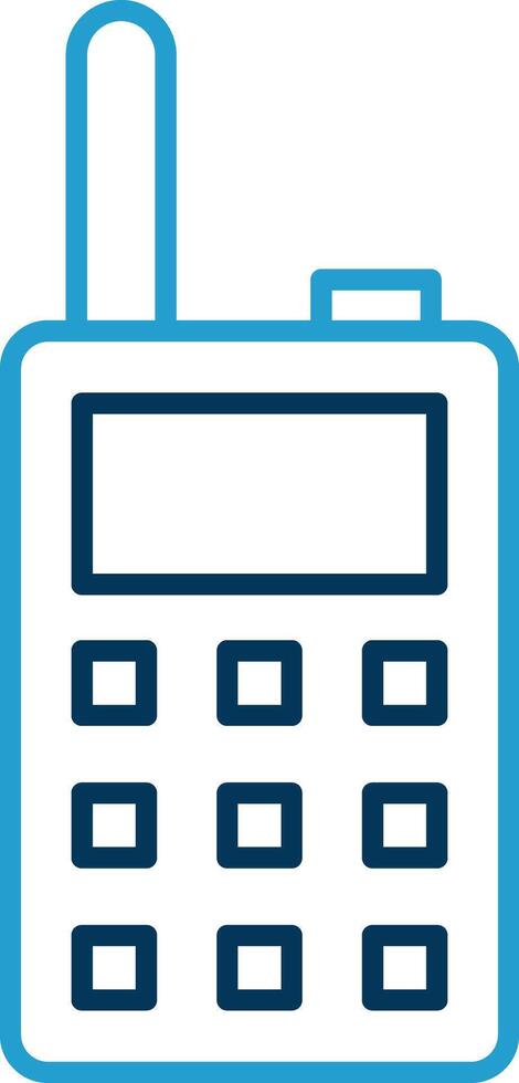 Walkie Talkie Line Blue Two Color Icon vector