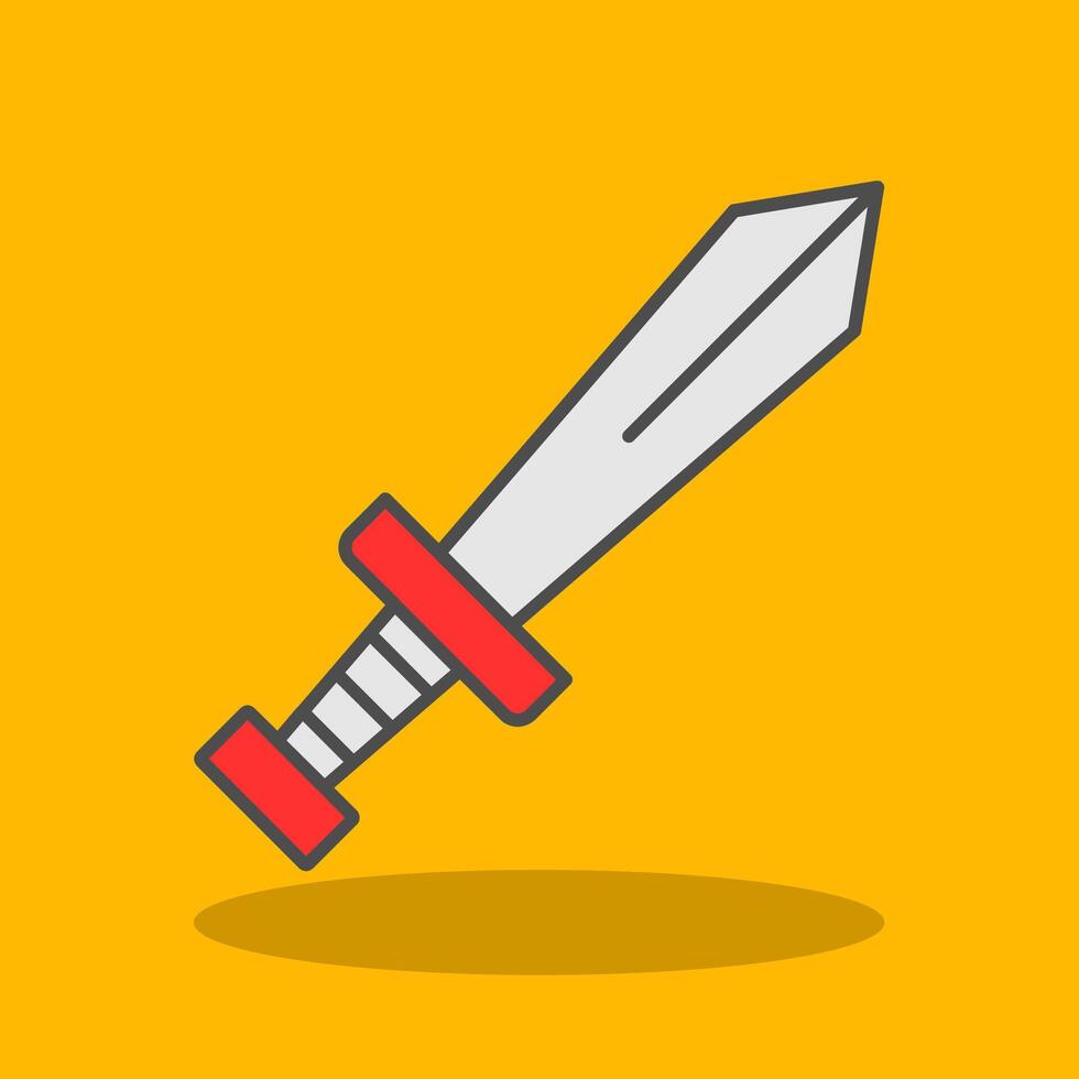 Sword Filled Shadow Icon vector