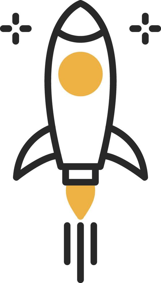 Rocket Skined Filled Icon vector