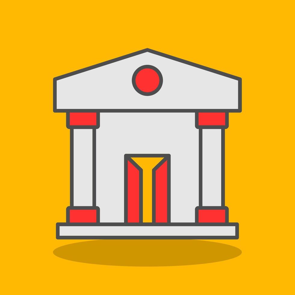 Museum Filled Shadow Icon vector
