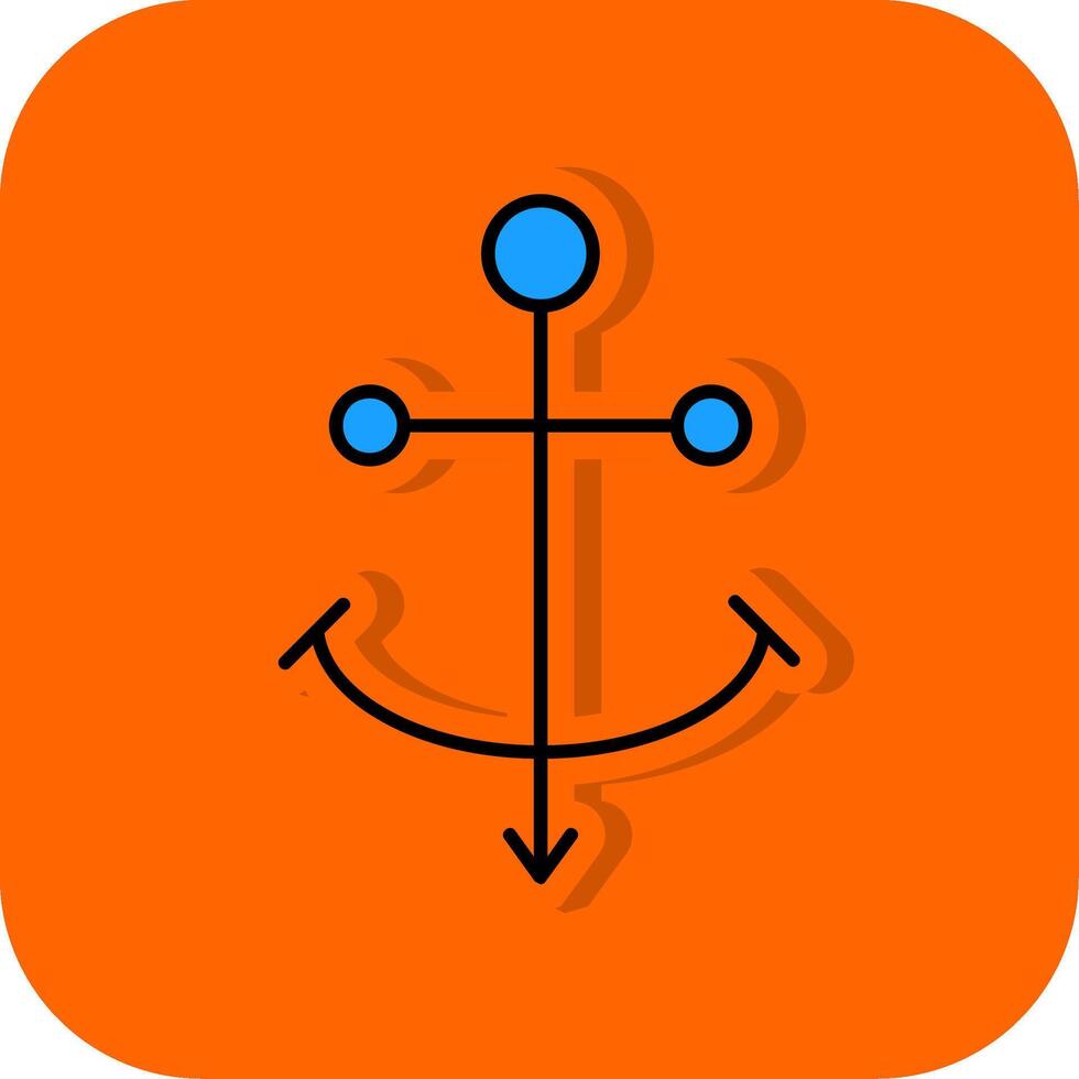Harbour Filled Orange background Icon vector