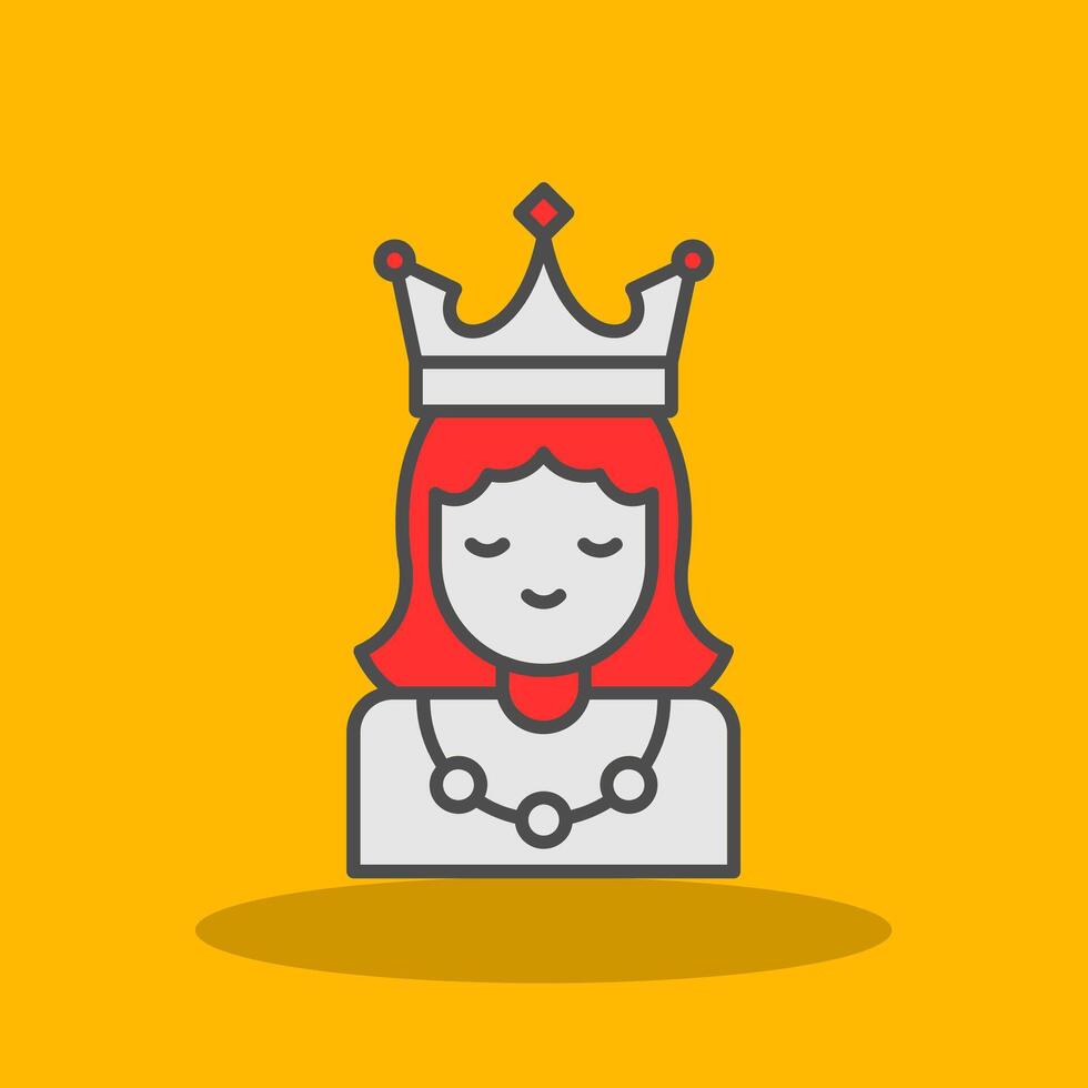 Princess Filled Shadow Icon vector