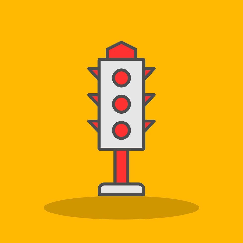 Traffic Lights Filled Shadow Icon vector