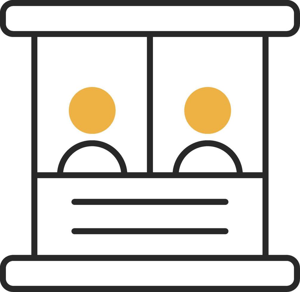Ticket Box Skined Filled Icon vector