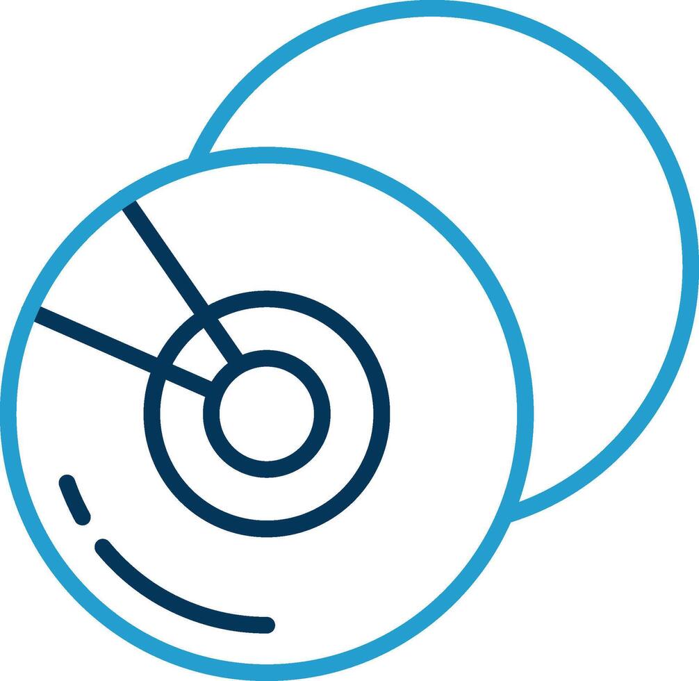 Compact Disk Line Blue Two Color Icon vector