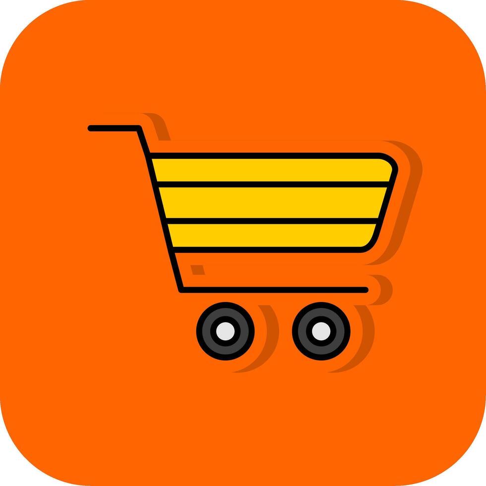 Trolley Filled Orange background Icon vector