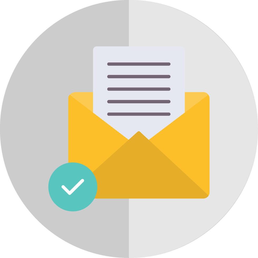 Open Email Flat Scale Icon vector