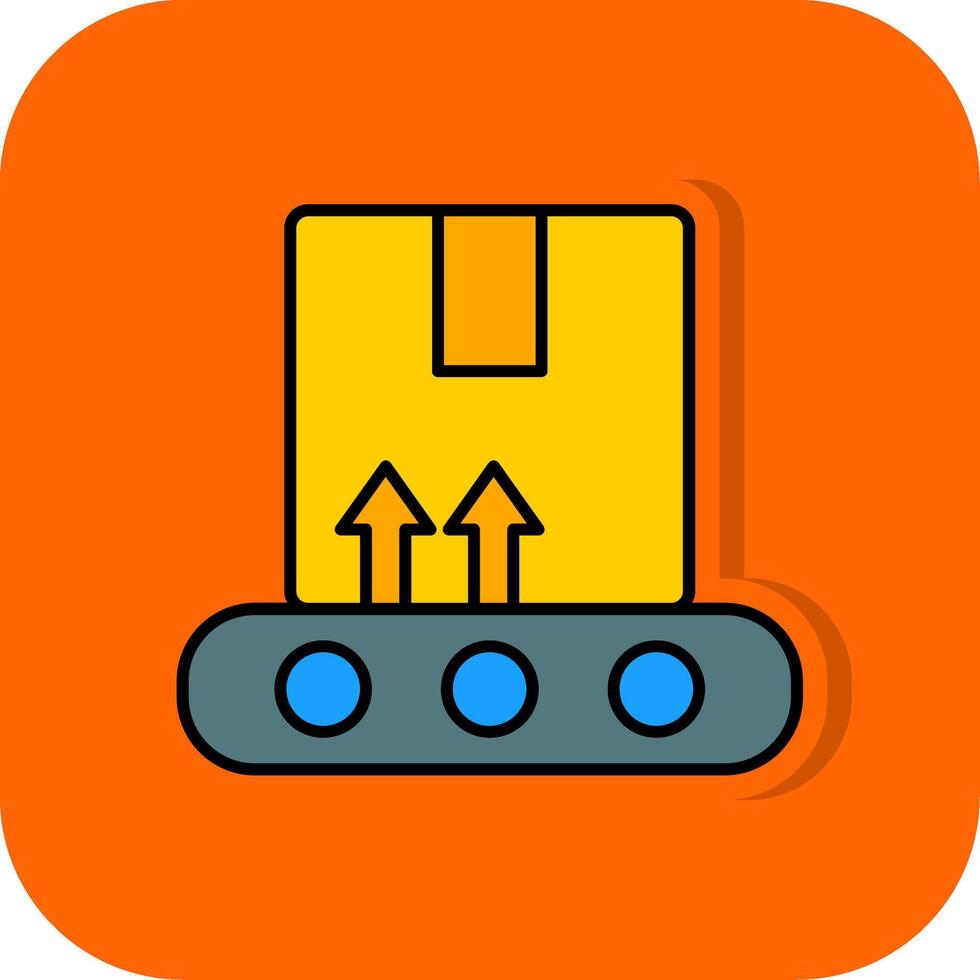 Conveyor Filled Orange background Icon vector