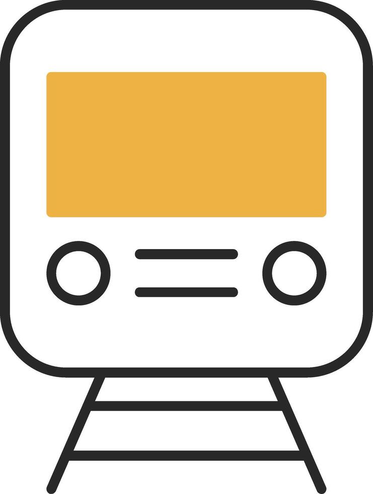 Rail Skined Filled Icon vector