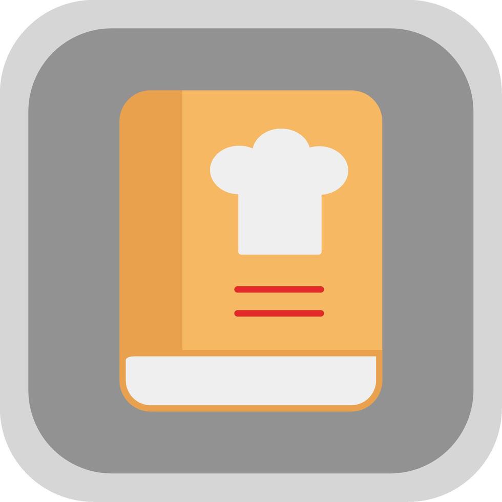 Cook Book Flat Round Corner Icon vector