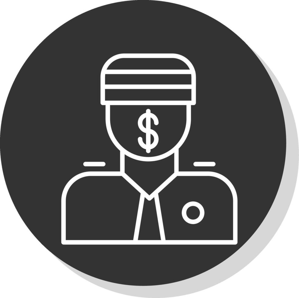 Bribe Line Grey Circle Icon vector