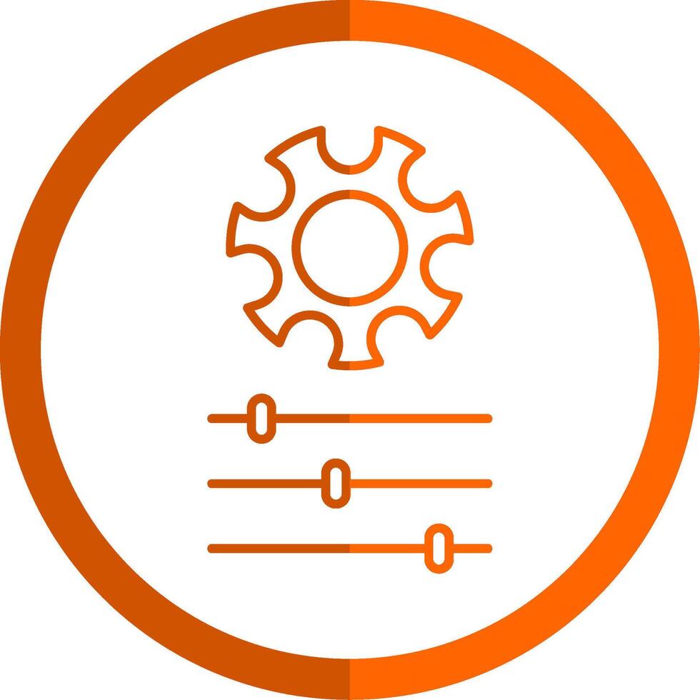 Gear Line Orange Circle Icon vector