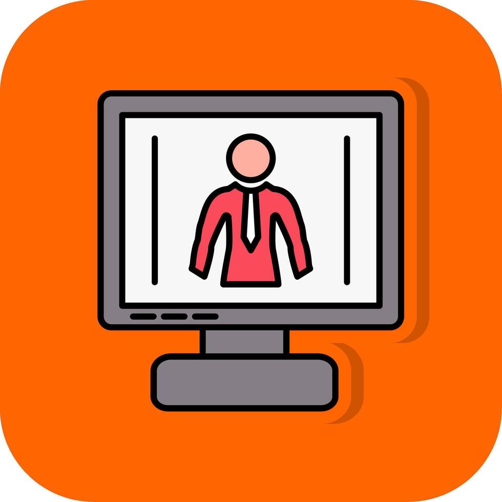 Business People Filled Orange background Icon vector