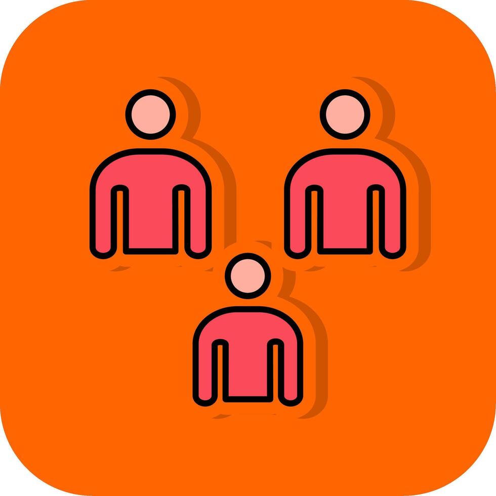 Collaboration Filled Orange background Icon vector