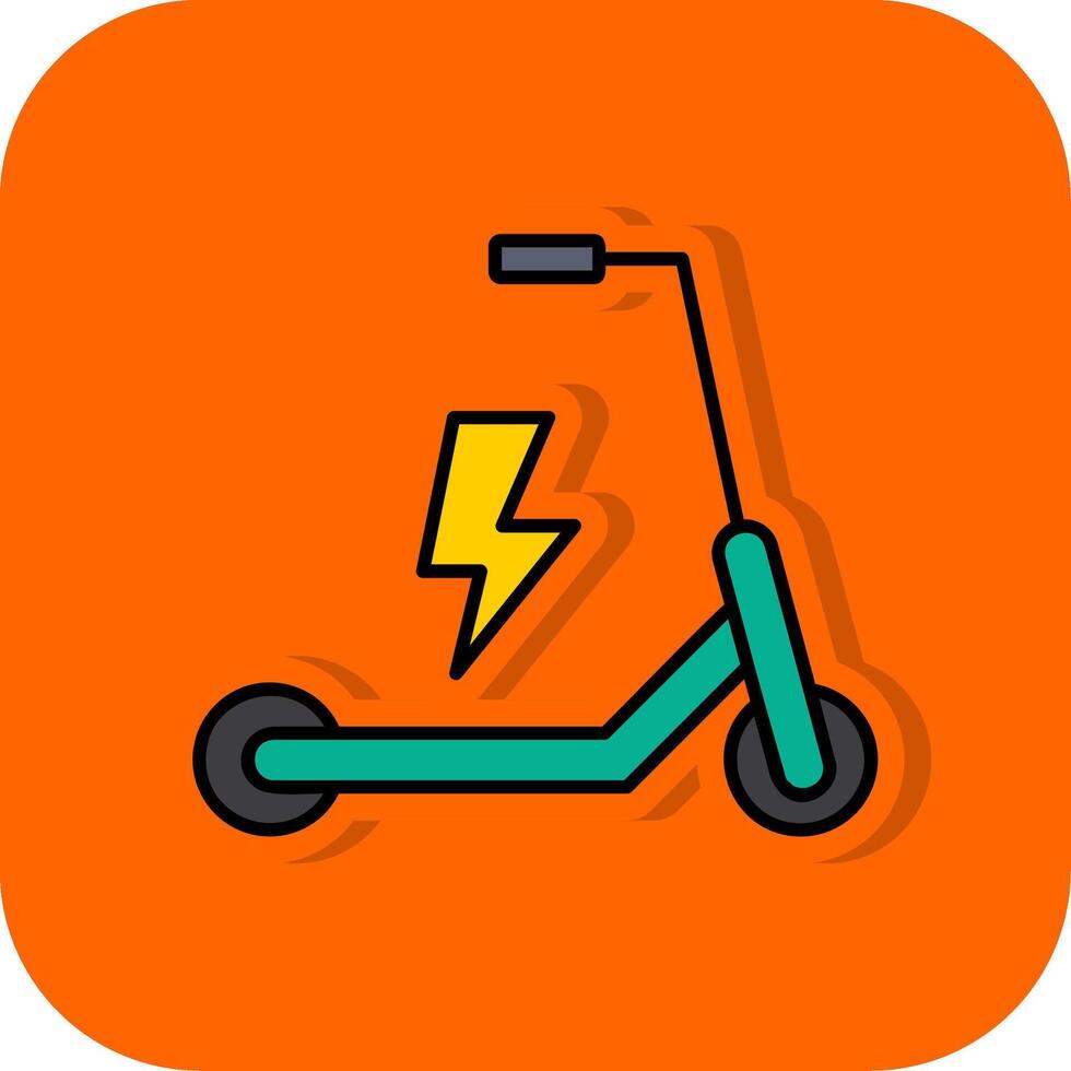 Electric Scooter Filled Orange background Icon vector