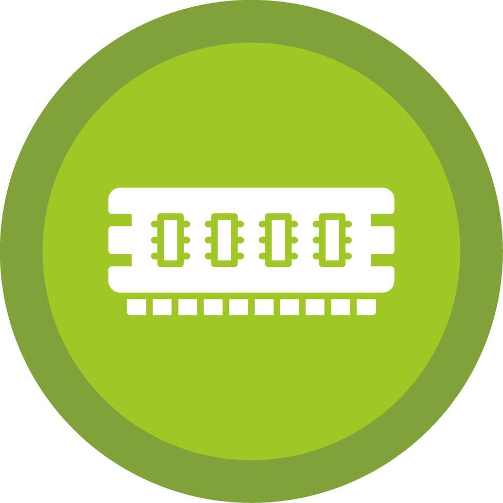 Ram Glyph Multi Circle Icon vector