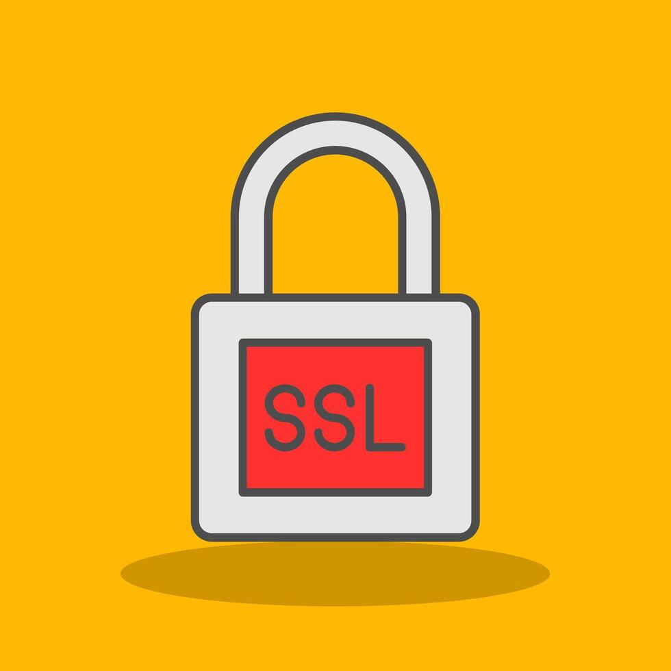 SSL Filled Shadow Icon vector