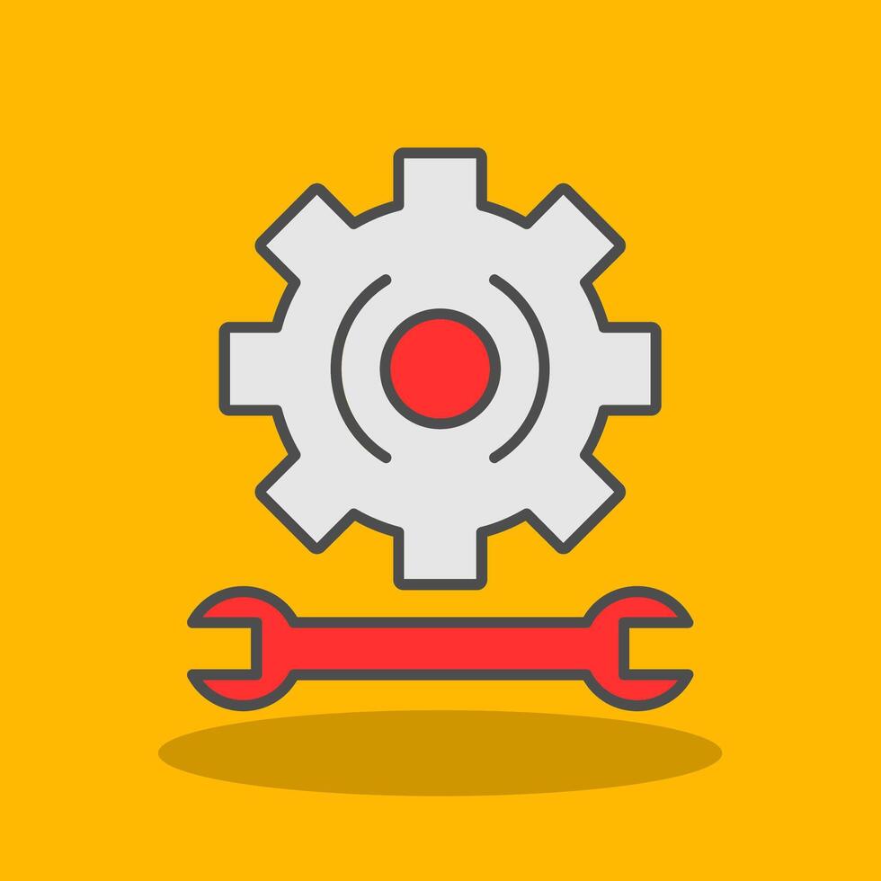 Gear Filled Shadow Icon vector