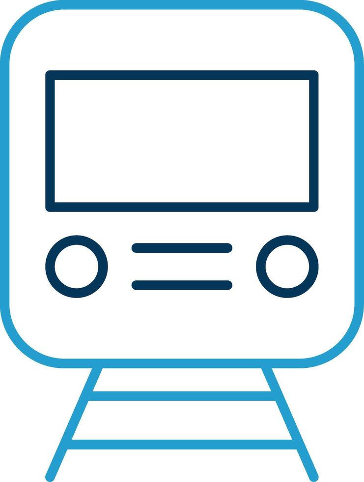 Rail Line Blue Two Color Icon vector