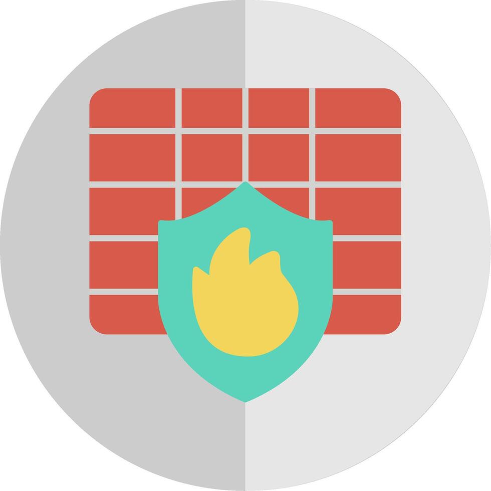 Firewall Flat Scale Icon vector