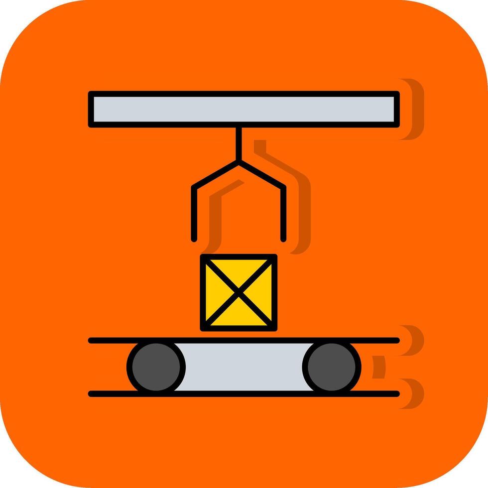 Mass Production Filled Orange background Icon vector