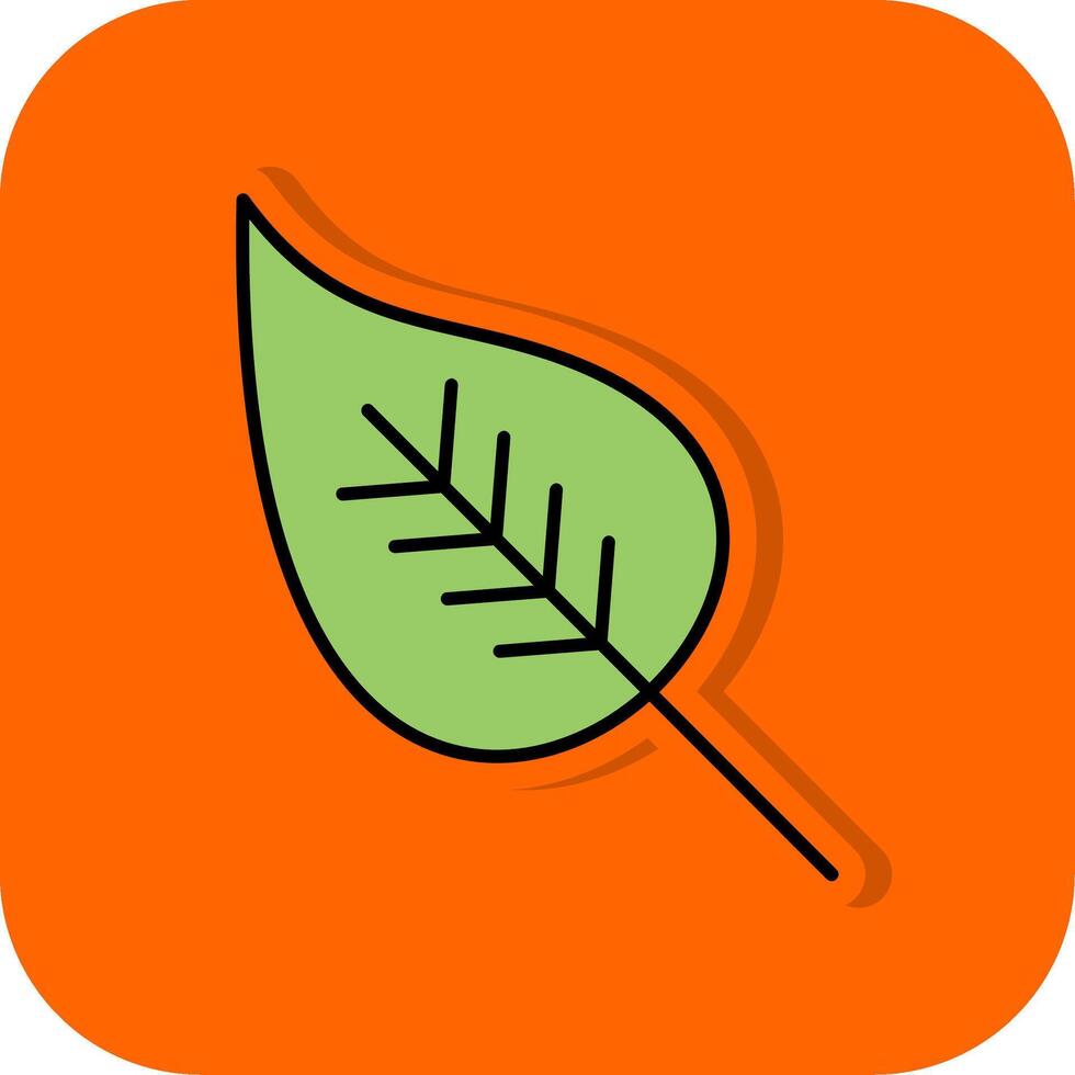 Leaf Filled Orange background Icon vector