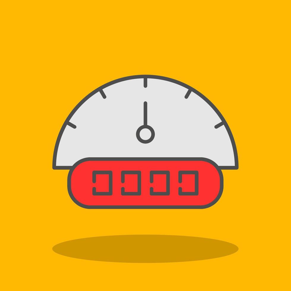 Tachometer Filled Shadow Icon vector