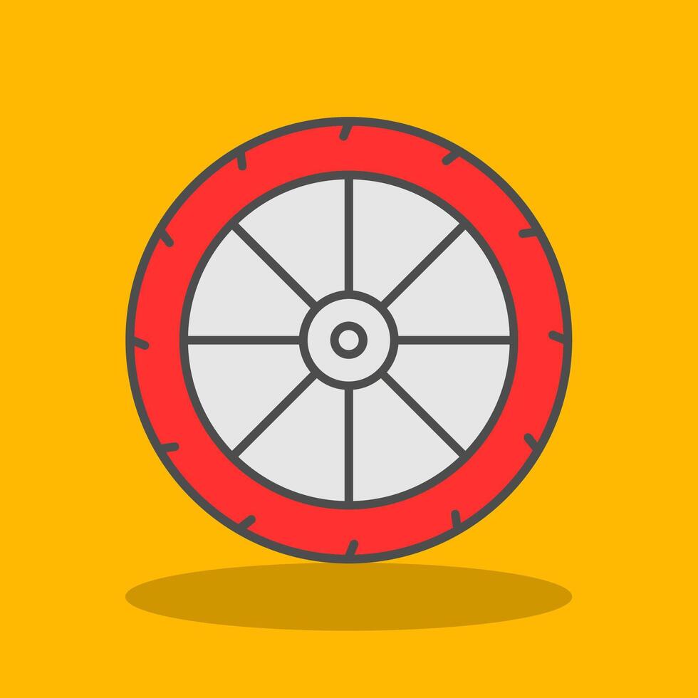 Wheel Filled Shadow Icon vector