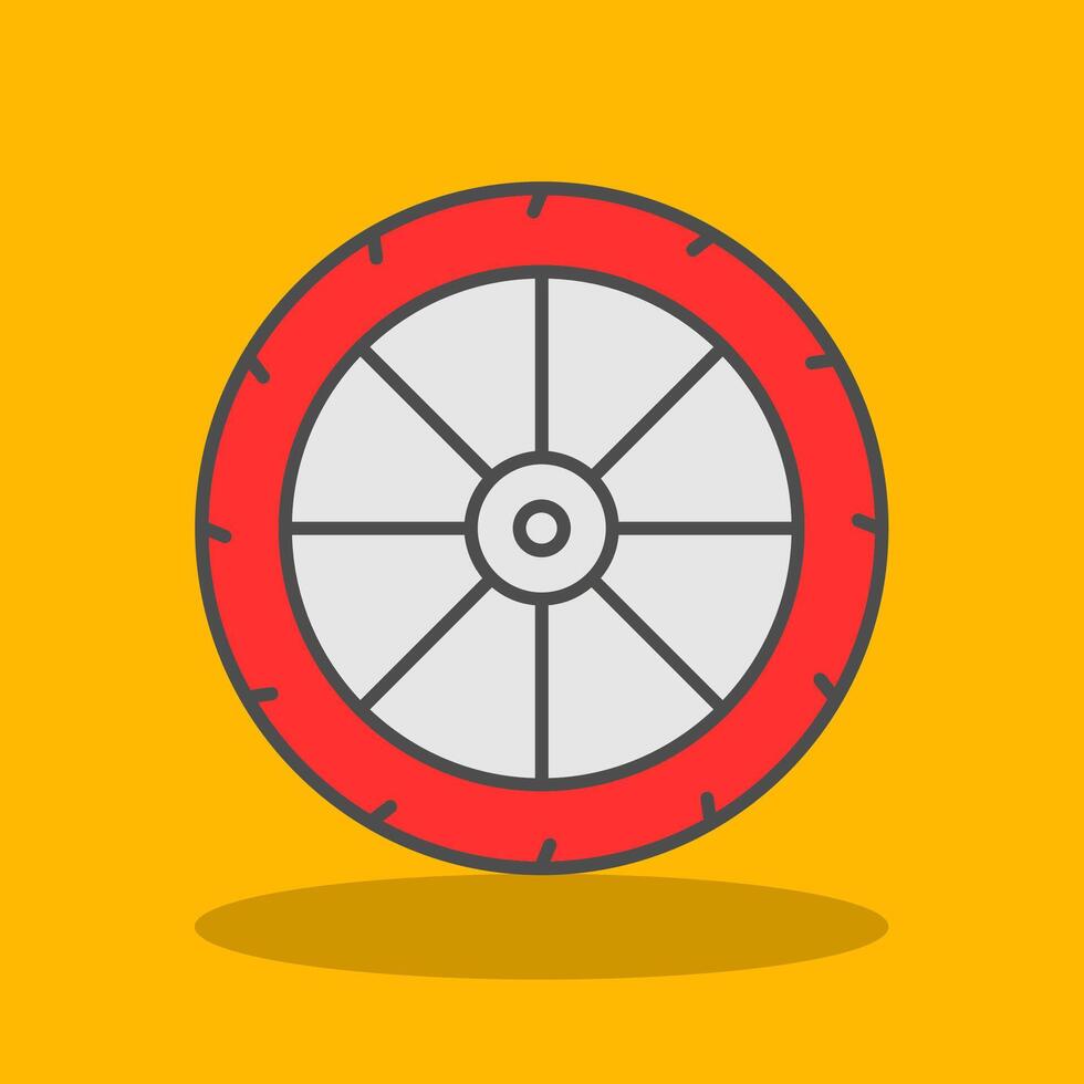 Wheel Filled Shadow Icon vector