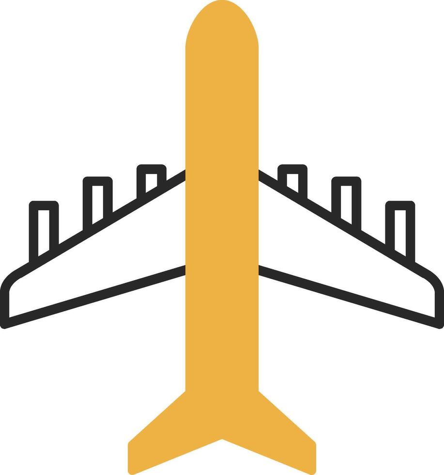 Plane Skined Filled Icon vector
