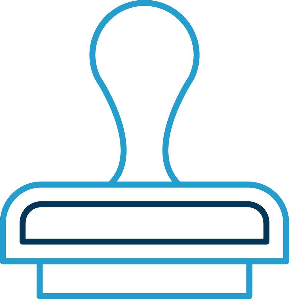 Stamp Line Blue Two Color Icon vector