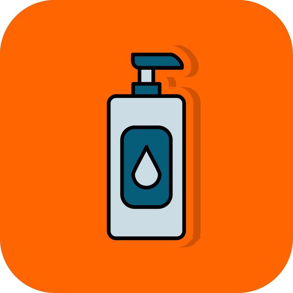 Shampoo Filled Orange background Icon vector