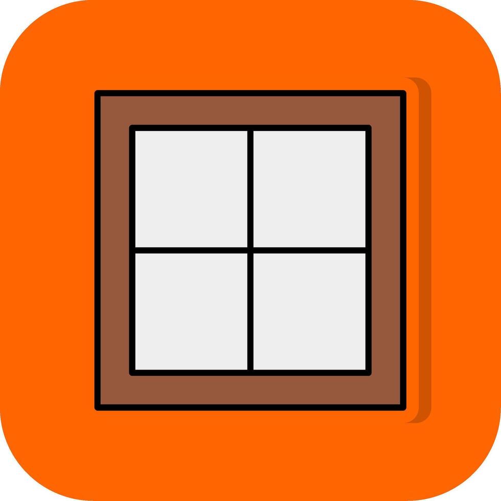 Window Filled Orange background Icon vector