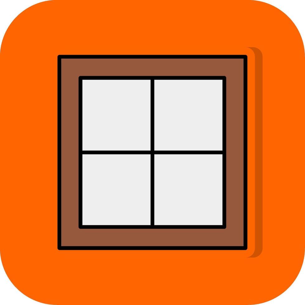 Window Filled Orange background Icon vector