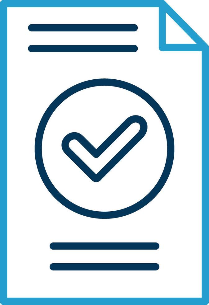 Verified Line Blue Two Color Icon vector