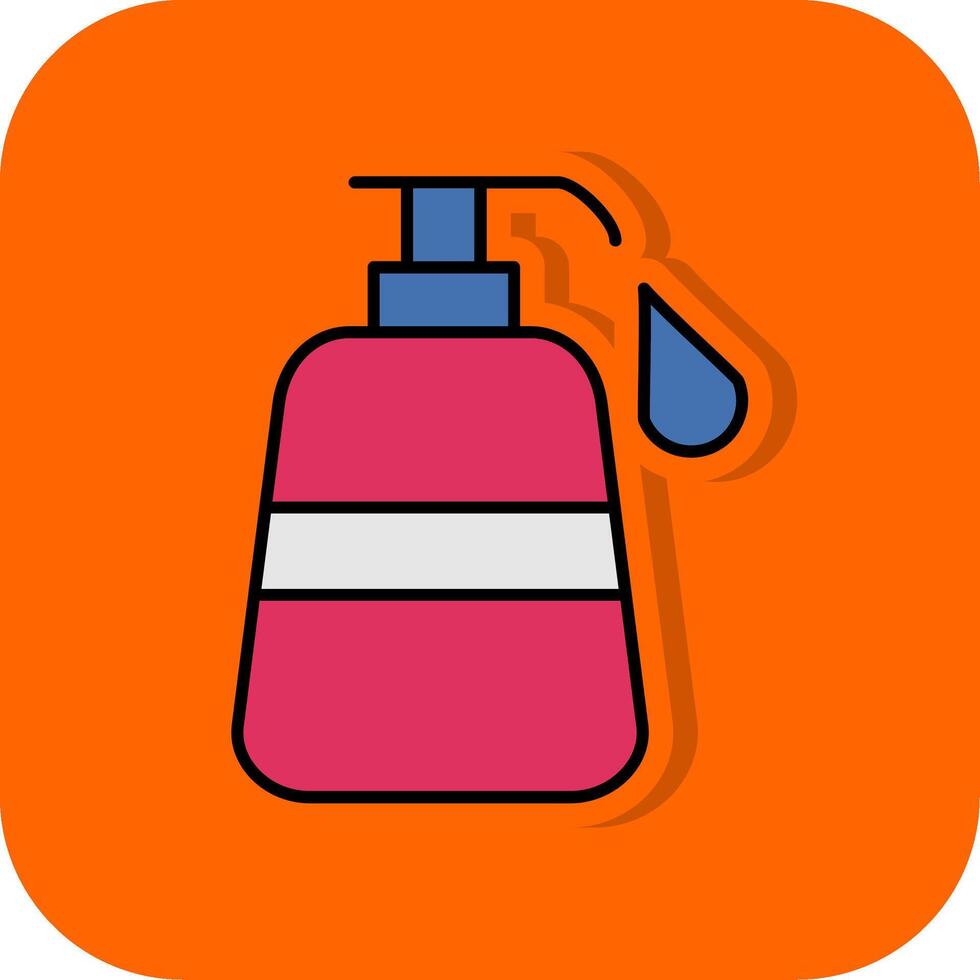 líquido jabón lleno naranja antecedentes icono vector