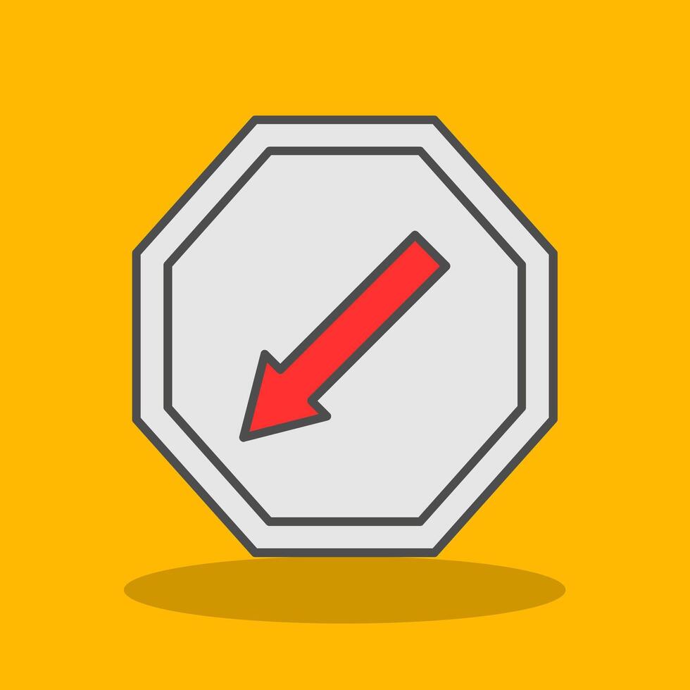 Keep Left Filled Shadow Icon vector
