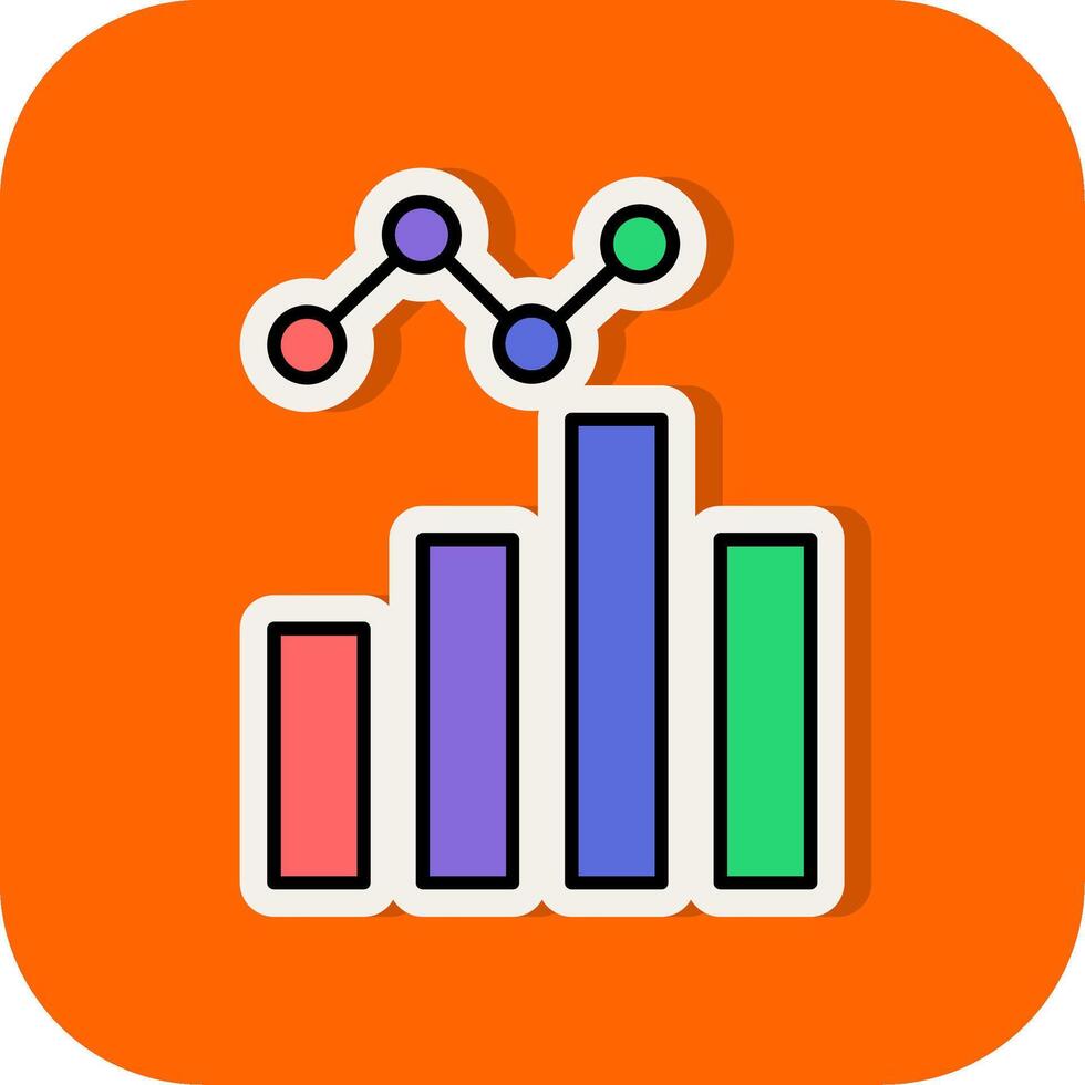 Data Analysis Filled Orange background Icon vector