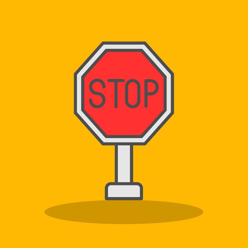 Stop Filled Shadow Icon vector