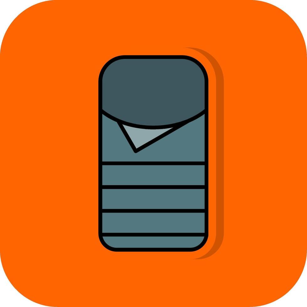 Sleeping Bag Filled Orange background Icon vector